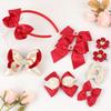 Red Hair Bow Christmas Bows Hair Clips Women Bowknot Hair Clip Barrettes Valentine's Hair Accessories for Female TSFJ63 (Red Gold Hair Pin) view 3