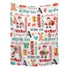 Personalized Custom Baby Blanket with Name - Toddler Kids Santa Claus Christmas Blanket, Swaddle Decor Throw Birthday Gift view 1