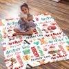 Personalized Custom Baby Blanket with Name - Toddler Kids Santa Claus Christmas Blanket, Swaddle Decor Throw Birthday Gift view 3