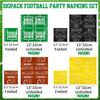 100pcs Football Napkins Disposable Football Paper Luncheon Napkins Set for Football Party Decorations Football Game Day Event Birthday Party Supplies, 4 Designs Football Napkins view 2