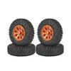 WONFAST 4PCS 1.55 inch Aluminum Alloy Metal Beadlock Wheel Rim Tires and 85mm Rubber Tyre Set for 1/10 RC Crawler Car Parts for Axial 90069 D90 TF2 Tamiya CC01 LC70 LC80 (Orange) view 3