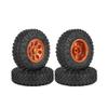 WONFAST 4PCS 1.55 inch Aluminum Alloy Metal Beadlock Wheel Rim Tires and 85mm Rubber Tyre Set for 1/10 RC Crawler Car Parts for Axial 90069 D90 TF2 Tamiya CC01 LC70 LC80 (Orange) view 4