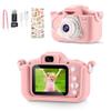 Kids Camera Toys 2000W Pixel 2 inch Screen HD Cartoon Kids Digital Camera Mini SLR Camera Toy for Kid Gifts (Pink) view 1