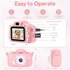 Kids Camera Toys 2000W Pixel 2 inch Screen HD Cartoon Kids Digital Camera Mini SLR Camera Toy for Kid Gifts (Pink) view 3