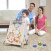 HONEY JOY Baby Push Walker, Wooden Infant Walker Activity Center with Shape Sorter, Develop Motor Skills & Creativity, Push Toys for Babies Learning to Walk, Gift for Boys and Girls (Natural) view 2