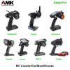 AMK Aluminum RC Hand Wheel, Remote Controller Accessories Steering Wheel with Brake Discs Calipers for RC Crawler Cars Boat Drones Transmitter Upgrades (Black) view 2