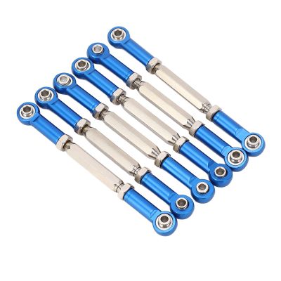 6Pcs RC Car Push Rod, 88mm Aluminum Alloy Adjustable Turnbuckle Rod Linkage Upgrade Part for RC Car (Blue) Dilwe Push