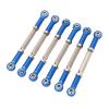 6Pcs RC Car Push Rod, 88mm Aluminum Alloy Adjustable Turnbuckle Rod Linkage Upgrade Part for RC Car (Blue) Dilwe Push view 3