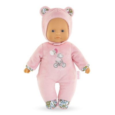 Corolle Sweet Heart Pink Bear Baby Doll, 12-Inch Soft Plush Comfort Toy for Babies, Suitable from 9 Months