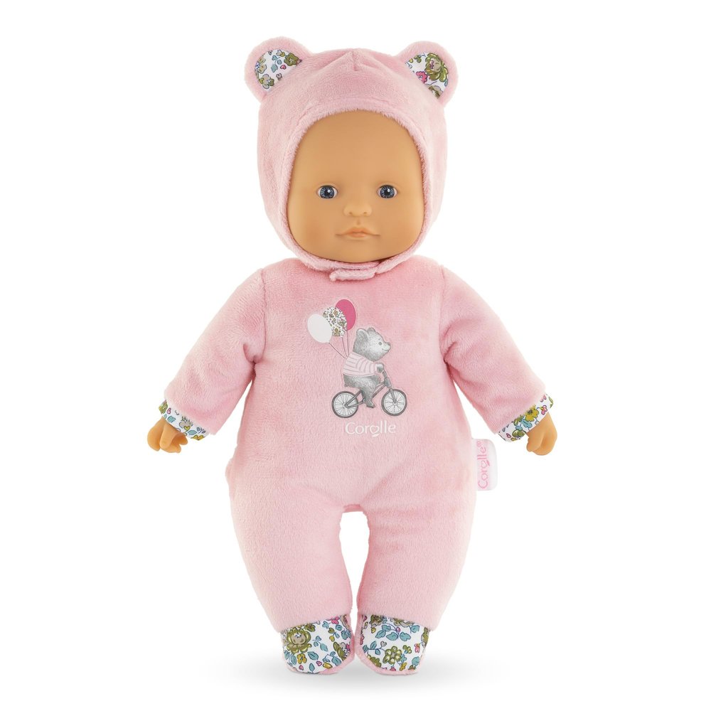 Corolle Sweet Heart Pink Bear Baby Doll, 12-Inch Soft Plush Comfort Toy for Babies, Suitable from 9 Months
