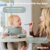 WeeSprout Baby Led Weaning Bundle, Silicone Suction Bowl, Spoons, Bib & Cup, Develops Self Feeding Skills, Dishwasher Safe (Mint) view 4