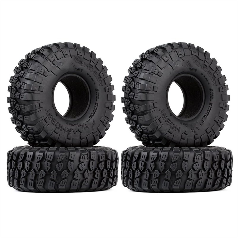 4Pcs 121 * 45MM Soft Rubber Tyre 1.9" Wheel Rock Terrain Tire for 1/10 RC Crawler Car for for Traxxas TRX-4 for Axial for SCX10 90046 Modification Accessories