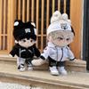 niannyyhouse 40cm Plush Doll Clothes Loose Headwear Hoodie Pants Canvas Shoes Doll Accessories Dress Up (Black) view 3