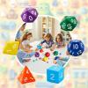 Arrowbash 6 Pcs Jumbo Polyhedra Dice 3.94 Inch Jumbo Foam Polyhedral Dice 6 Set 4, 6, 8, 10, 12 Sides Gifts for Games Teach Numbers Addition Subtraction Probability Learning, Multicolor view 2