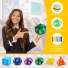 Arrowbash 6 Pcs Jumbo Polyhedra Dice 3.94 Inch Jumbo Foam Polyhedral Dice 6 Set 4, 6, 8, 10, 12 Sides Gifts for Games Teach Numbers Addition Subtraction Probability Learning, Multicolor view 3