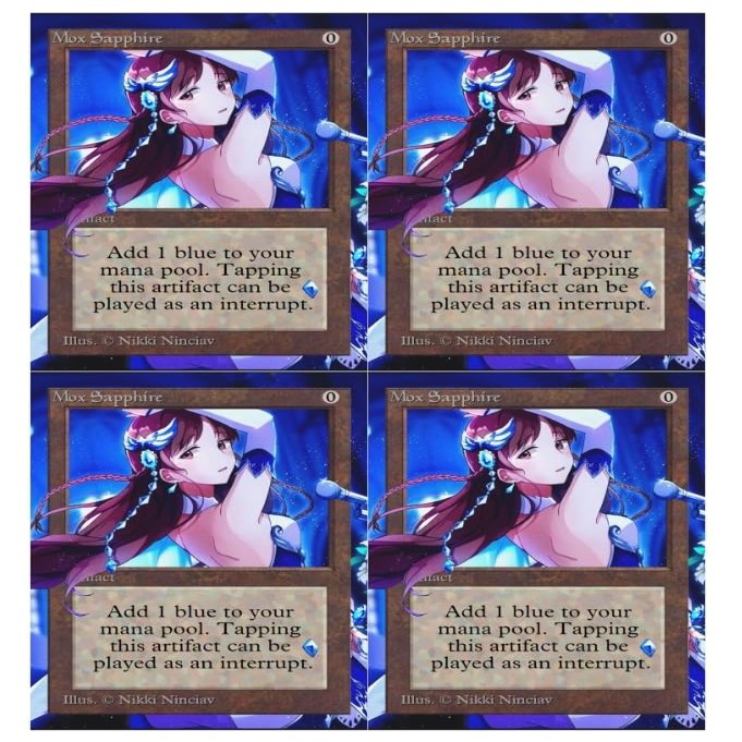 4x | Mox Sapphire | Anime | Full Art | Foil or Non-Foil (Non Foil)