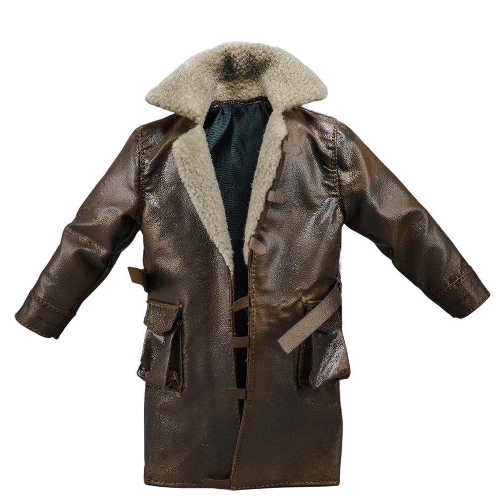 1/10 Scale Male Clothes,Male Fur Collar Long Coat Windbreaker for 7inch Soldier Action Figure Body (Half Fur Collar Coat)