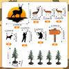 13PCS Deer Hunting Cake Topper Deer Hunter Cake Decoration Set Deer Tree Green Camo Hunting Birthday Decorations for Camo Camping Hunting Birthday Baby Shower Party Supplies view 2