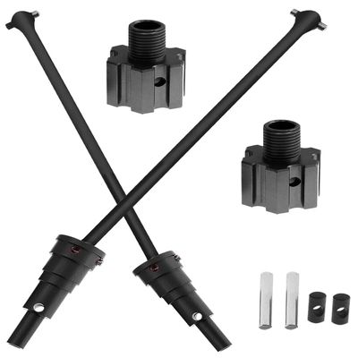 hopsupRC RC 10MM Drive Shaft CVD & Wheel Hex Hubs Upgrades Part for 1/5 X Maxx 8S Monster Truck,45# Steel Driveshaft Front Rear Axles & Aluminum Wheel Nut & Wheel Hex Hops Up,Black