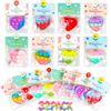 32 Pack Valentine's Day Heart-Shaped Pop Fidget Toys for Kids, Classroom Bulk Gifts with Keychains & Cards, Perfect for School Party & Class Exchanges view 1