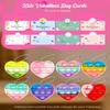 32 Pack Valentine's Day Heart-Shaped Pop Fidget Toys for Kids, Classroom Bulk Gifts with Keychains & Cards, Perfect for School Party & Class Exchanges view 4