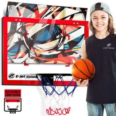 Basketbll Hoop Over The Door Mini Hoop (Replaceable Backboard Cards Design) Sport Basketball Gift for Kids Boys Teens 3 4 5 6 7 8 9 10 11 12 | Wall-Mounted Door Mount