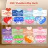 32 Pack Prefilled Valentines Day Pop Fidget & Cards Set for Kids Classroom - Mini Heart-Shaped Toys, for School Class Exchange & Party Favors view 3