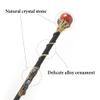 Bubbmi Witch Magic Wand with Crystal, Wooden Wizard Halloween Christmas Cosplay Accessories Sorcerer Collection Witchcraft Props with Gift Box (red 2) view 4