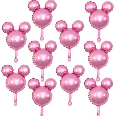 10pcs 24inch Pink mouse mylar balloons, mouse birthday party decorations balloon,mouse birthday party supplies