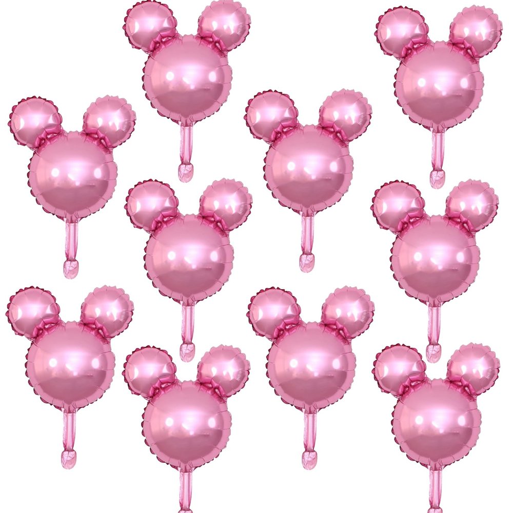 10pcs 24inch Pink mouse mylar balloons, mouse birthday party decorations balloon,mouse birthday party supplies
