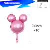 10pcs 24inch Pink mouse mylar balloons, mouse birthday party decorations balloon,mouse birthday party supplies view 2