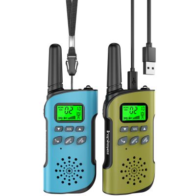 Inspireyes Walkie Talkies for Kids Rechargeable,Toys for Boys and Girls, 2 Pack Long Range 2-Way Radios, Birthday Gifts,Christmas Stockings, Outdoor Play, Family Games, Hiking Camping Gear