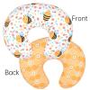 2 Pack Baby Nursing Pillow Cover Newborn U-Shaped Breastfeeding Pillowcase Cushion Cover Stretchy Replaceable Forest&Floral Pillow Cover Slipcover 22.5x21 view 2