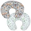 2 Pack Baby Nursing Pillow Cover Newborn U-Shaped Breastfeeding Pillowcase Cushion Cover Stretchy Replaceable Forest&Floral Pillow Cover Slipcover 22.5x21 view 1