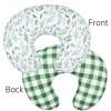 2 Pack Baby Nursing Pillow Cover Newborn U-Shaped Breastfeeding Pillowcase Cushion Cover Stretchy Replaceable Forest&Floral Pillow Cover Slipcover 22.5x21 view 3