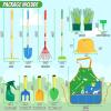 Magic4U Kids Gardening Tools Set, 22 Pcs Metal Garden Tools Toys with Apron, Gloves, Wood Handle Shovel, Rake, Hoe and Leaf Rake, Outdoor Digging Toys Gifts for Kids Age 3+ view 2