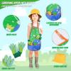 Magic4U Kids Gardening Tools Set, 22 Pcs Metal Garden Tools Toys with Apron, Gloves, Wood Handle Shovel, Rake, Hoe and Leaf Rake, Outdoor Digging Toys Gifts for Kids Age 3+ view 3
