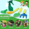 Magic4U Kids Gardening Tools Set, 22 Pcs Metal Garden Tools Toys with Apron, Gloves, Wood Handle Shovel, Rake, Hoe and Leaf Rake, Outdoor Digging Toys Gifts for Kids Age 3+ view 4