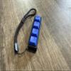Four-Button Clicky Mechanical Switch Fidget Toy | Stim Toy, Stress Relief, ADHD (Black Base, Blue Keycaps) view 4