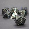 Sage's Portal Dimension Stones Metal DND Dice 7 Piece Polyhedral Dice Set for DND TTRPG Dungeons and Dragons Pathfinder Oversized Designer Dice (Gloss Black/Aquamarine) view 1