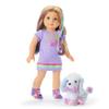 American Girl Truly Me Tropical Taffy Poodle Pet with Pink Bow and Dog Bone Toy, for Ages 6+ view 3
