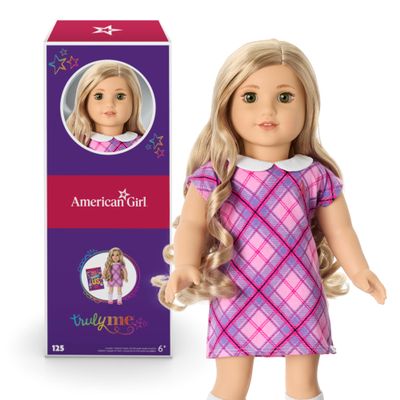 American Girl Truly Me 18-inch Doll #125 with Hazel Eyes, Curly Blonde Hair, Light Skin w/Warm Olive Undertones, for Ages 6+