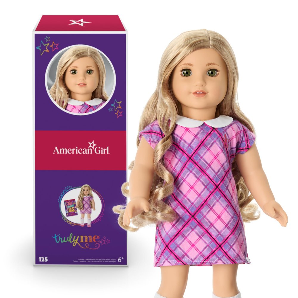 American Girl Truly Me 18-inch Doll #125 with Hazel Eyes, Curly Blonde Hair, Light Skin w/Warm Olive Undertones, for Ages 6+