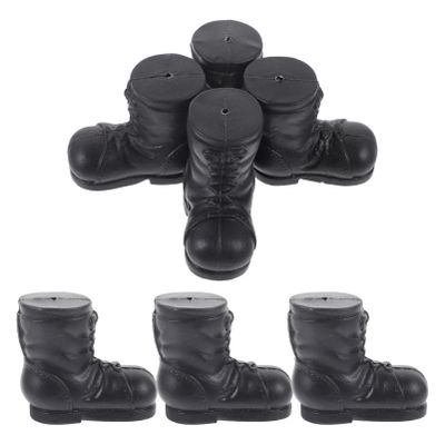 ABOOFAN Mini Santa Claus Boots, 10pcs Miniature Christmas Gnome Shoes Dollhouse Christmas Boot for DIY Craft Project Table Centerpiece