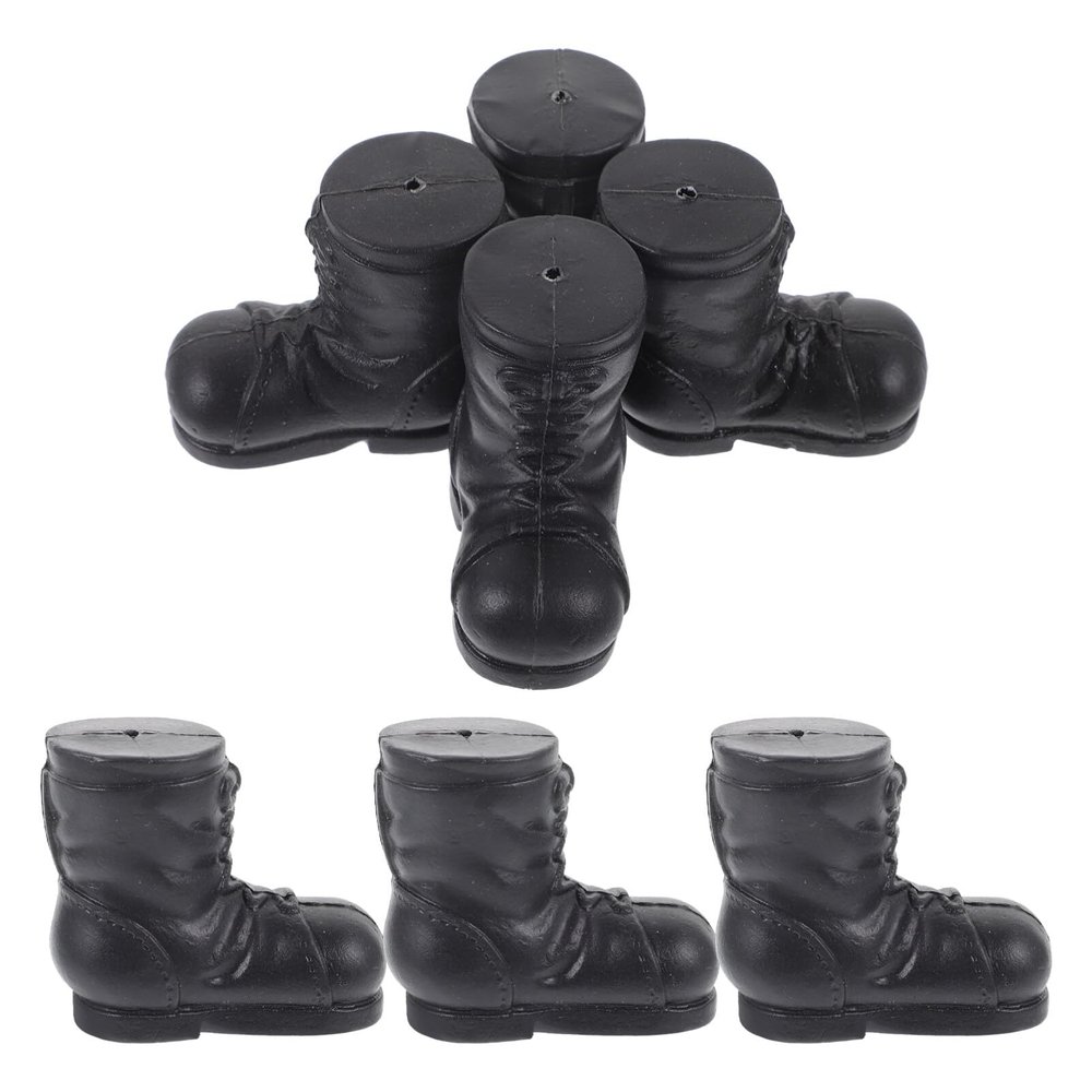 ABOOFAN Mini Santa Claus Boots, 10pcs Miniature Christmas Gnome Shoes Dollhouse Christmas Boot for DIY Craft Project Table Centerpiece