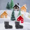 ABOOFAN Mini Santa Claus Boots, 10pcs Miniature Christmas Gnome Shoes Dollhouse Christmas Boot for DIY Craft Project Table Centerpiece view 3