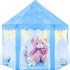EVOIONOS Frozen Princess Tent for Girls, Kids Play Tent with Snowflake Lights, Castle Playhouse for Children Indoor Outdoor Games, 55 x 53 inches, Blue view 1