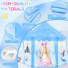 EVOIONOS Frozen Princess Tent for Girls, Kids Play Tent with Snowflake Lights, Castle Playhouse for Children Indoor Outdoor Games, 55 x 53 inches, Blue view 2