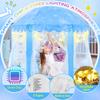 EVOIONOS Frozen Princess Tent for Girls, Kids Play Tent with Snowflake Lights, Castle Playhouse for Children Indoor Outdoor Games, 55 x 53 inches, Blue view 4