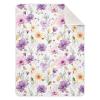 Baby Blanket for Boys Girls Watercolor Purple Yellow Wildflowers Soft Nursery Shower Receiving Blanket Comfortable Crib Stroller Nursery Swaddle Cover Toddler Kids Birthday New Mom Gift 30X40 in view 1